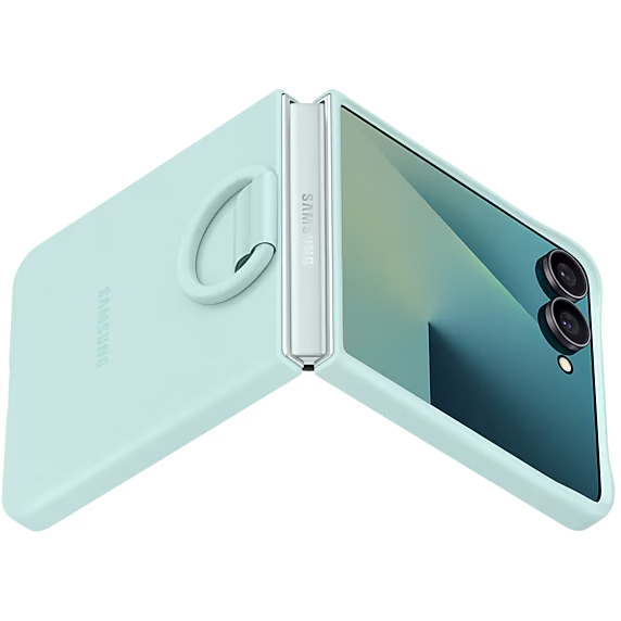Etui Samsung Silicone Case Ring do Galaxy Z Flip7, miętowe 